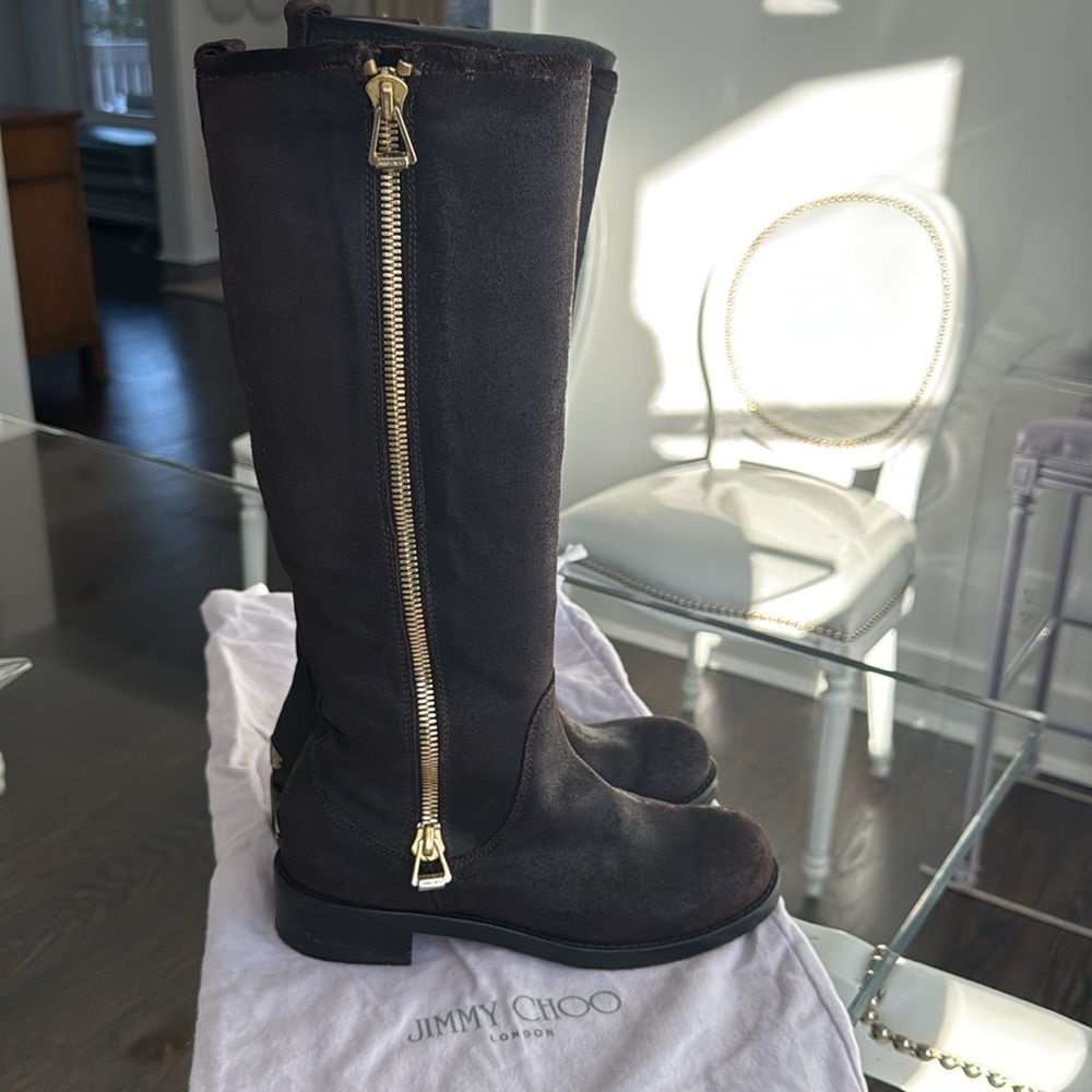 Jimmy Choo Suede Riding Boots